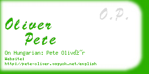 oliver pete business card